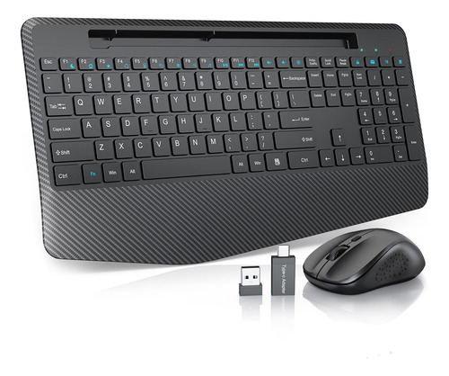 Teclado Y Mouse Inalmbricos, Combo Ergonmico De 2.4 Ghz Inal