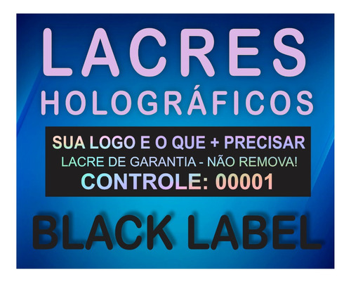 Lacre Void Black Label Holográfico 30x10mm 200 Unidades 