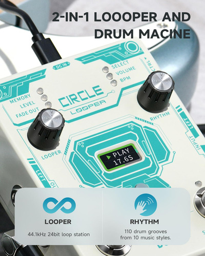 Pedal Para Guitarra Donner Circle Looper 2 En 1 160min