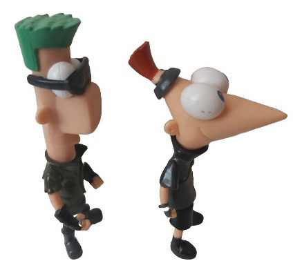 Phineas Y Fer Figuras A Travez De La Segunda Dimensión 10cm (Usado)