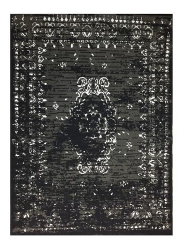Imagen 1 de 9 de Tapete Decorativo Rombos Negro Blanco 1.40x2.0 100% Algodon