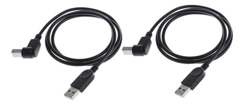 2x 90 ° De Ángulo Cable De Impresora Usb2.0 Enchufe -b