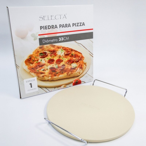 Piedra Refractaria Pizza Selecta Redonda Con Asas 33 Cm