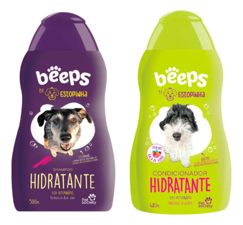 1 Shampoo Hidratante Cães E 1 Condicionador Estopinha 500ml