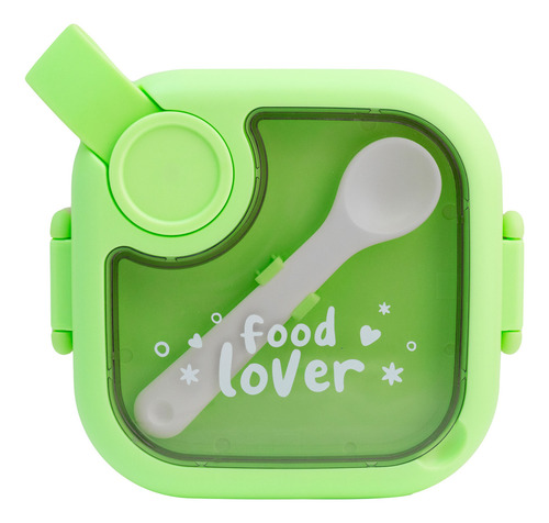 Contenedor Lunch Box Hermético Tapa Divisiones 5 Pzas 750 Ml Color Rosa/verde