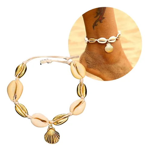 comprar Pulsera Tobillera Cadena Hombre Mujer Tobillera Conchas