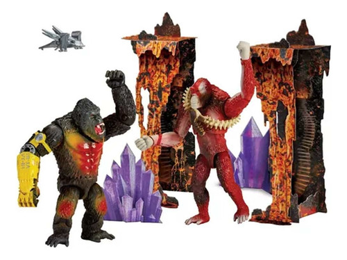 Set Figuras Godzilla Kong New Empire Kong Vs Skar King