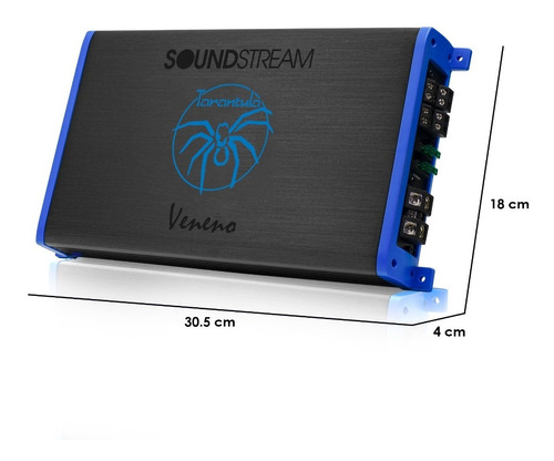 Imagen 4 de 4 de Amplificador Clase D 4 Canales 1250w Max Veneno Soundstream