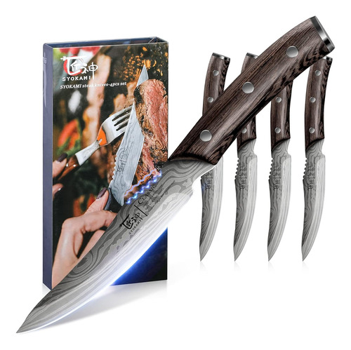 Juego De 4 Cuchillos Para Carne, 4.8 Pulgadas De Alto Carbon