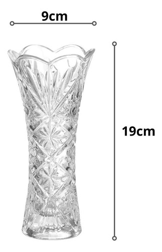 Vasos Decorativos Sala De Vidro 19cm Para Flores E Plantas Cor Branco Lapidado