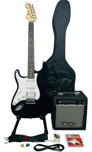 Kit Guitarra Eléctrica Zurda Deviser Lg1lh Bk + Amplificador