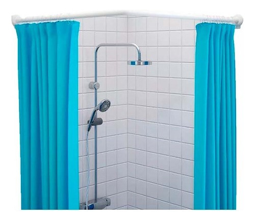 Barral Curvo De Baño Aluminio  1mt X 1mt Con Kit Soportes