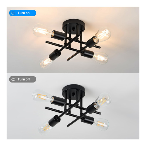 Lámpara De Techo Para Cocina Y Sala De Estar 4 Luces E26