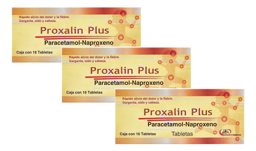 3 Proxalin Plus Tabletas Paracetamol-naproxeno C/16 Tabletas
