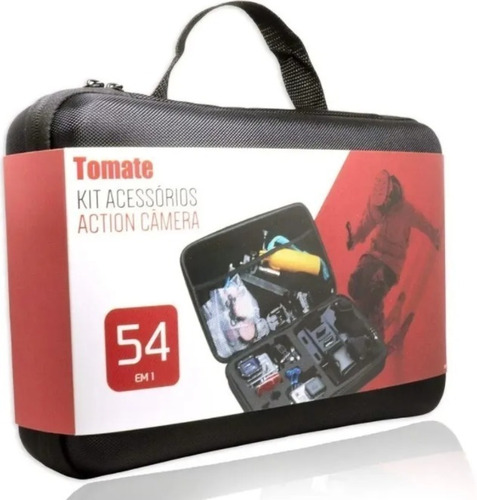 Imagem 2 de 5 de Kit Acessórios Action Camera 54 Em 1 Maleta Tomate Mt1101