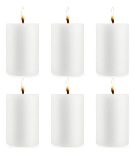 Conjunto De 6, 2.75 X 3.25 Velas Sin Perfume, Velas De Pil