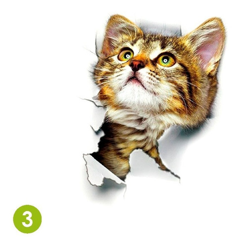 Vinilo Adhesivo 3d, Póster De Gato, Decoración.