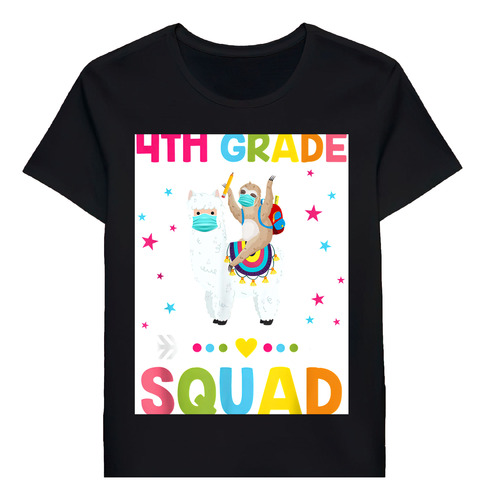 Remera Team 4th Grade Squad Llama Sloth Back To Sch 60174055