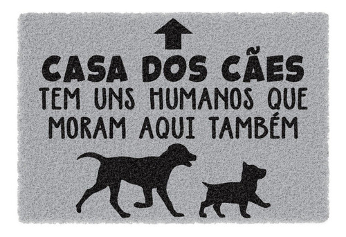 Tapete Capacho Divertido Casa Dos Cães -cachorro Pet Animais Cor Cinza-claro Desenho do tecido Cor