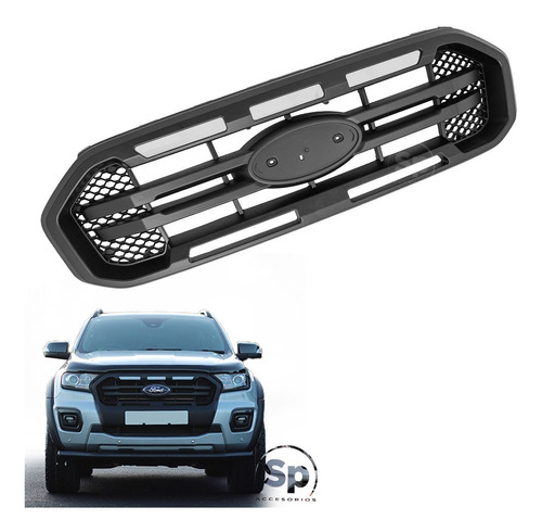 Parrilla Ford Ranger 2021 Tipo Raptor Negra Mate Led Incluid