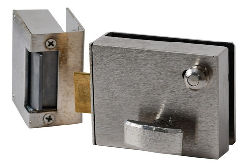 Cerradura Eléctrica Puerta Vidrio - Blindex Color Plata Ñw