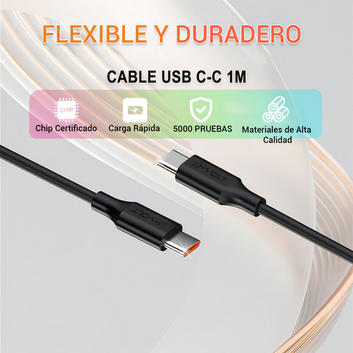 Cable Tipo C Carga Rápida (3pcs) Cable Datos Tipo C A C 1m