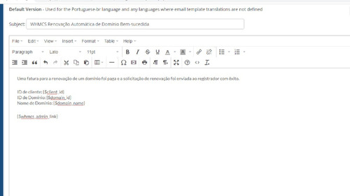 Modelos De E-mails Para Whmcs Traduzidos Para Pt-br