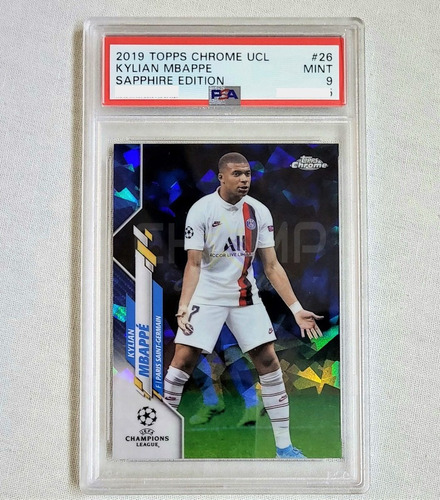 Tarjeta Kylian Mbappe Topps Chrome Champions 2019 Sapphire