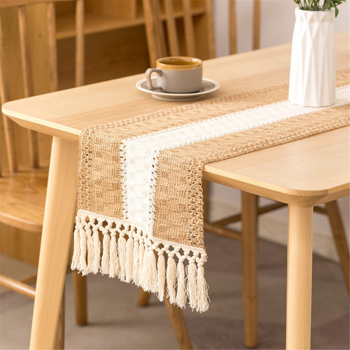 Mantel De Mesa Bohemio Y Rústico Con Flecos Para