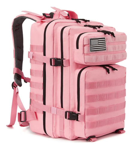 Mochila Tactica Rosa 45lt Ciclismo Senderismo Escolar Urbana