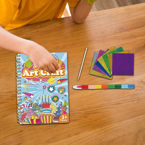 Libro De Pegatinas Con Papel De Aluminio Para Manualidades B