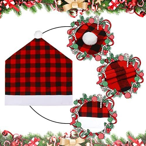 Lomimos 4 Fundas Para Sillas De Cuadros De Búfalo De Navidad