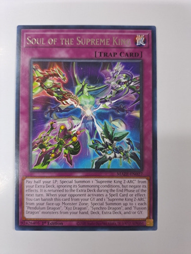 Soul Of The Supreme King Maze-en027 Rare Yugioh 