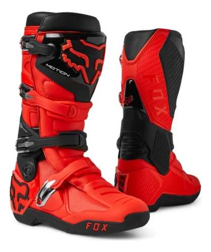 Botas Motion Adulto Rojo Fluor Moto Enduro Fox Juri Atv