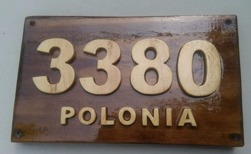 Imagen 2 de 4 de Número De Puerta Y Calle, Carteles En Madera, Personalizados