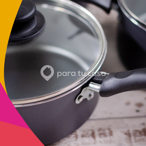 Imagen 4 de 10 de Ollas Tramontina Bateria De Cocina Set 7 Piezas Turim Teflon