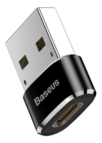 Adaptador de dados e carregamento Baseus Usb C fêmea para USB macho 2.0, cor preta