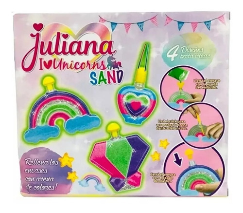 Imagen 4 de 8 de Juliana I Love Unicorns Sand Set Arena Magica Diseña Colores