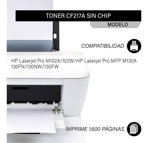 Toner Alternativo Para 217a 17a M102w M130fw M130f Sin Chip Tinta Negro