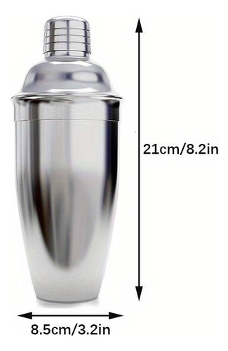 Coctelera Shaker Acero Inoxidable Utensilios Bar 500ml 2 Pzs