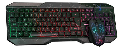 Kit Gamer Yeyian Phoenix Yc1001 Teclado Mouse Usb Led Alamb Color del teclado Negro