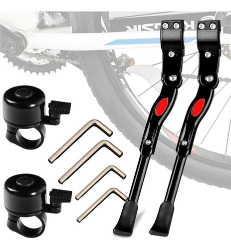 Wh 2 Pata Cabra Bicicleta Bici Ajustable Aluminio+2 Campanas