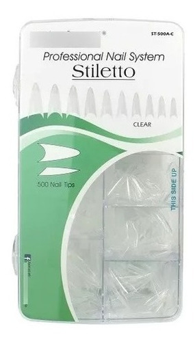 Nail Tips Stiletto Clear 500un Mia Secret