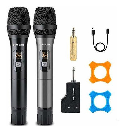 Microfono Inalambrico Recargable Karaoke Dual Para Casero