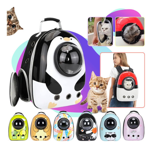 Mochila Transportadora Para Mascotas Con Burbuja Visor 180°