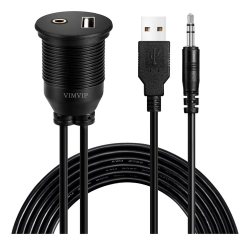 Vimvip Cable De Audio Usb Y 0.138in Aux De Montaje Empotrado