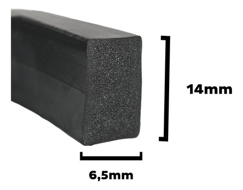 Perfil Borracha Esponjoso Vedação Resistente 14x6,5mm - 15m