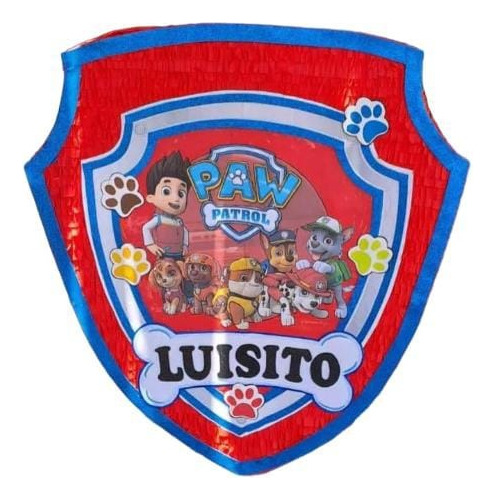 Piñata De Paw Patrol En Forma De Escudo
