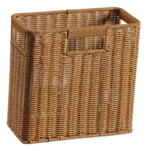 Cesta Tejida De Estilo Rústico Para 30 Cm X 14 Cm X 29 Cm