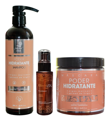 Shampoo Hidratante-mascara Poder Hidratante-serum M Vital
